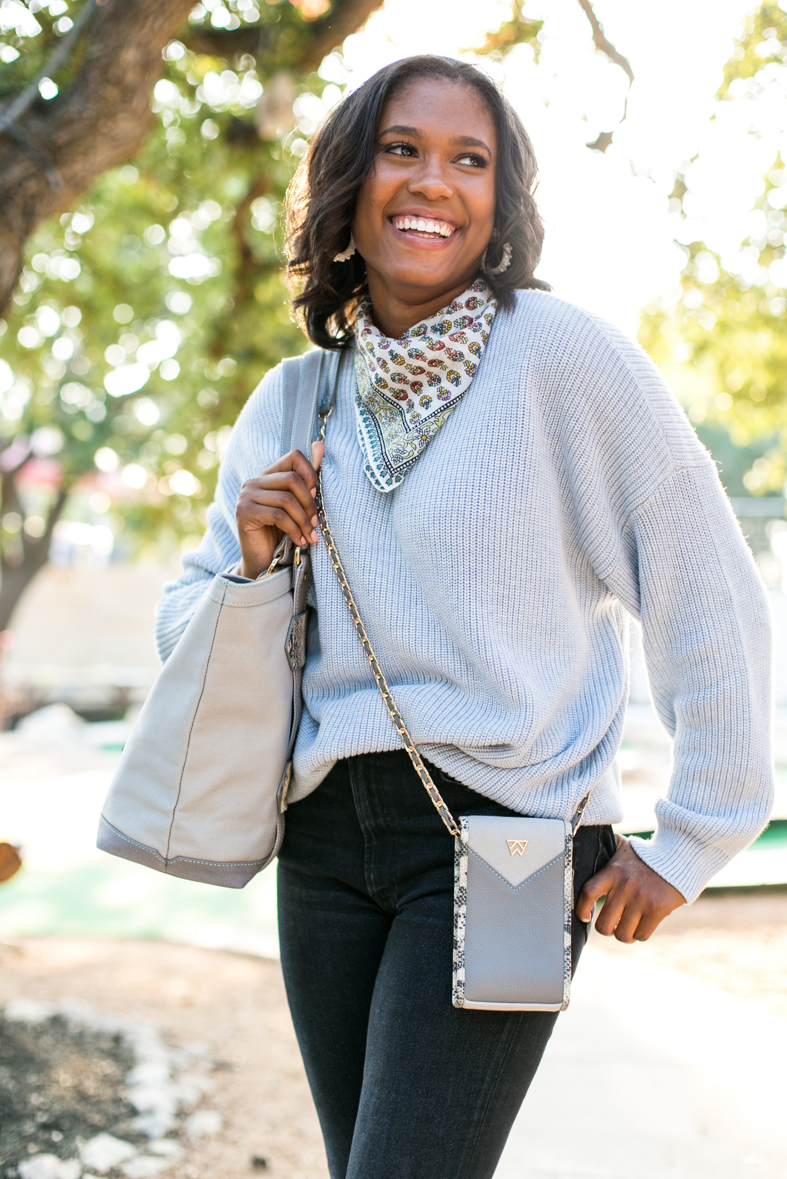 Out and About Phone Crossbody in Grey