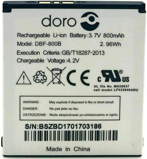 100% New 800mAh Dbc-800d High Quality Battery For Doro 500 506 508