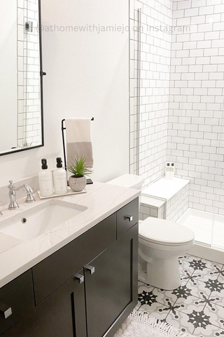 Bottle dispensers on bathroom countertop