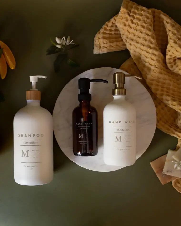 Refillable shampoo and conditioner bottles