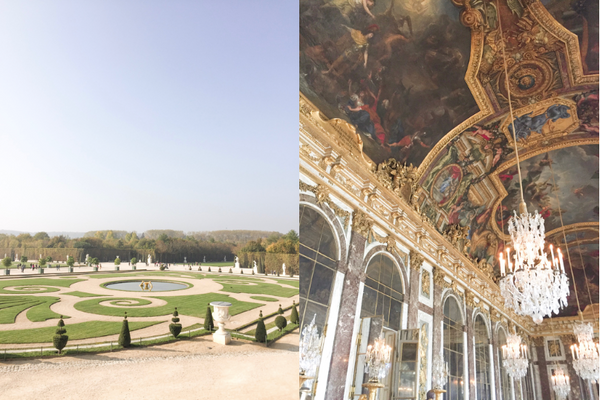 Chateau de Versaille gardens and hall of mirrors
