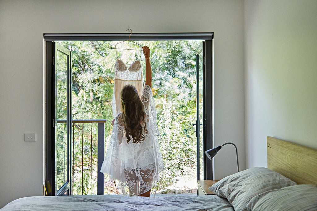 Homebodii Bride of the Month Jess with her Wedding Dress