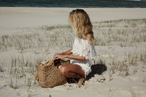 white lace house dress