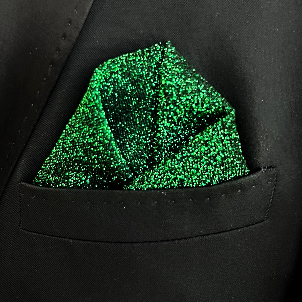 Emerald Glitter Pocket Square