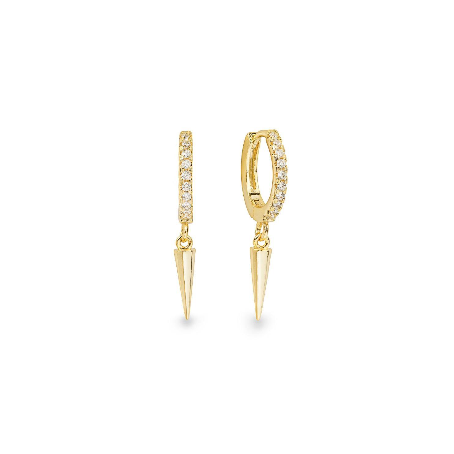 Vertex gold spike huggie hoop earrings – Helix & Conch