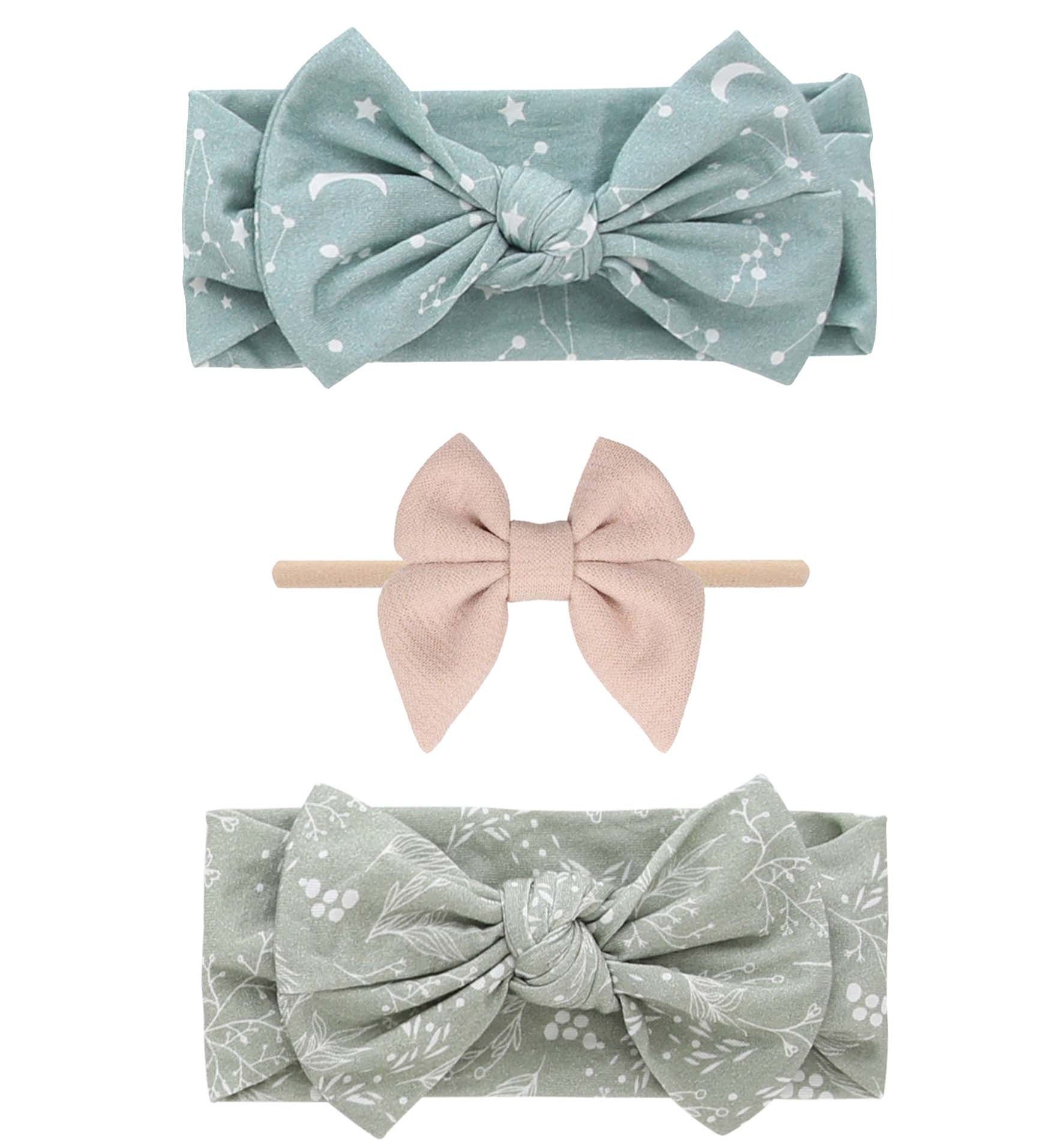 Bamboo & Cream Bow Headband Gift Set