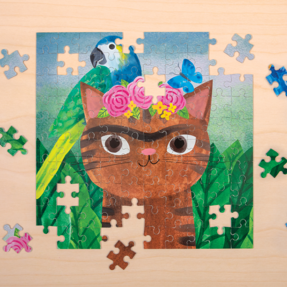 Frida Catlo Artsy Cats | 100 Piece Puzzle Tin