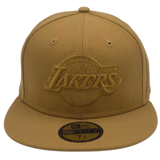 NEW ERA EXCLUSIVE 59FIFTY BROWN UPSIDE DOWN LOS ANGELES LAKERS W