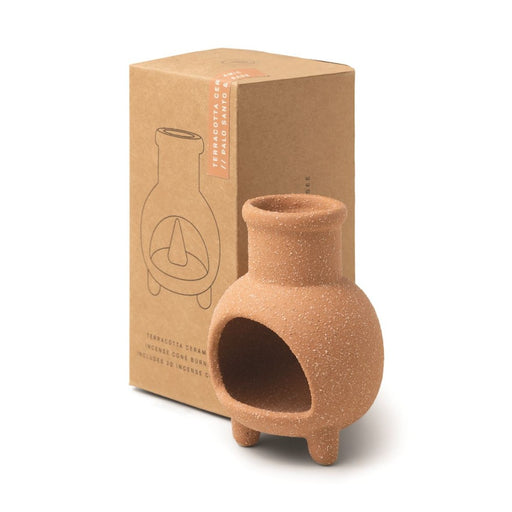 Kalalou H4264 Dipped Tabletop Clay Chiminea Incense Burner Ivory