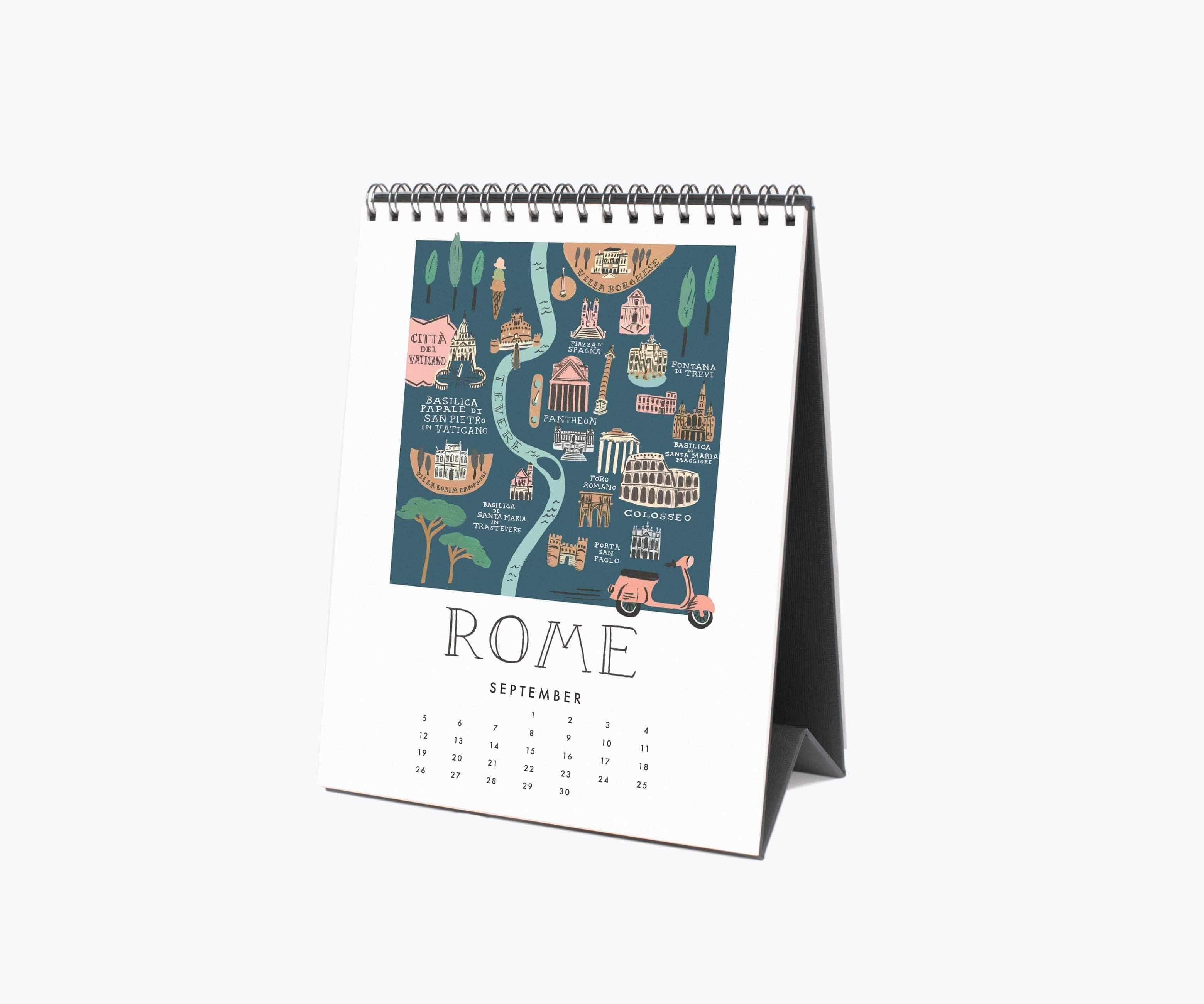 Rifle Paper Co 2021 City Maps Desk Calendar | LOCAL FIXTURE