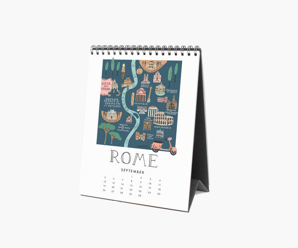 Rifle Paper Co 2021 City Maps Desk Calendar LOCAL FIXTURE