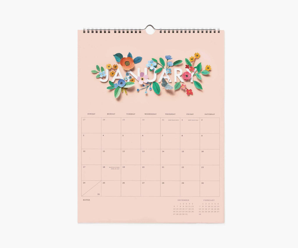 Rifle Paper Co 2021 Cut Paper Appointment Calendar LOCAL FIXTURE