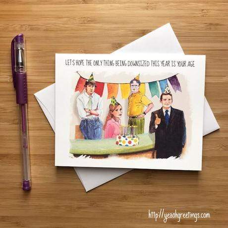 YEAOH GREETINGS FUNNY OFFICE TV BIRTHDAY CARD | LOCAL FIXTURE