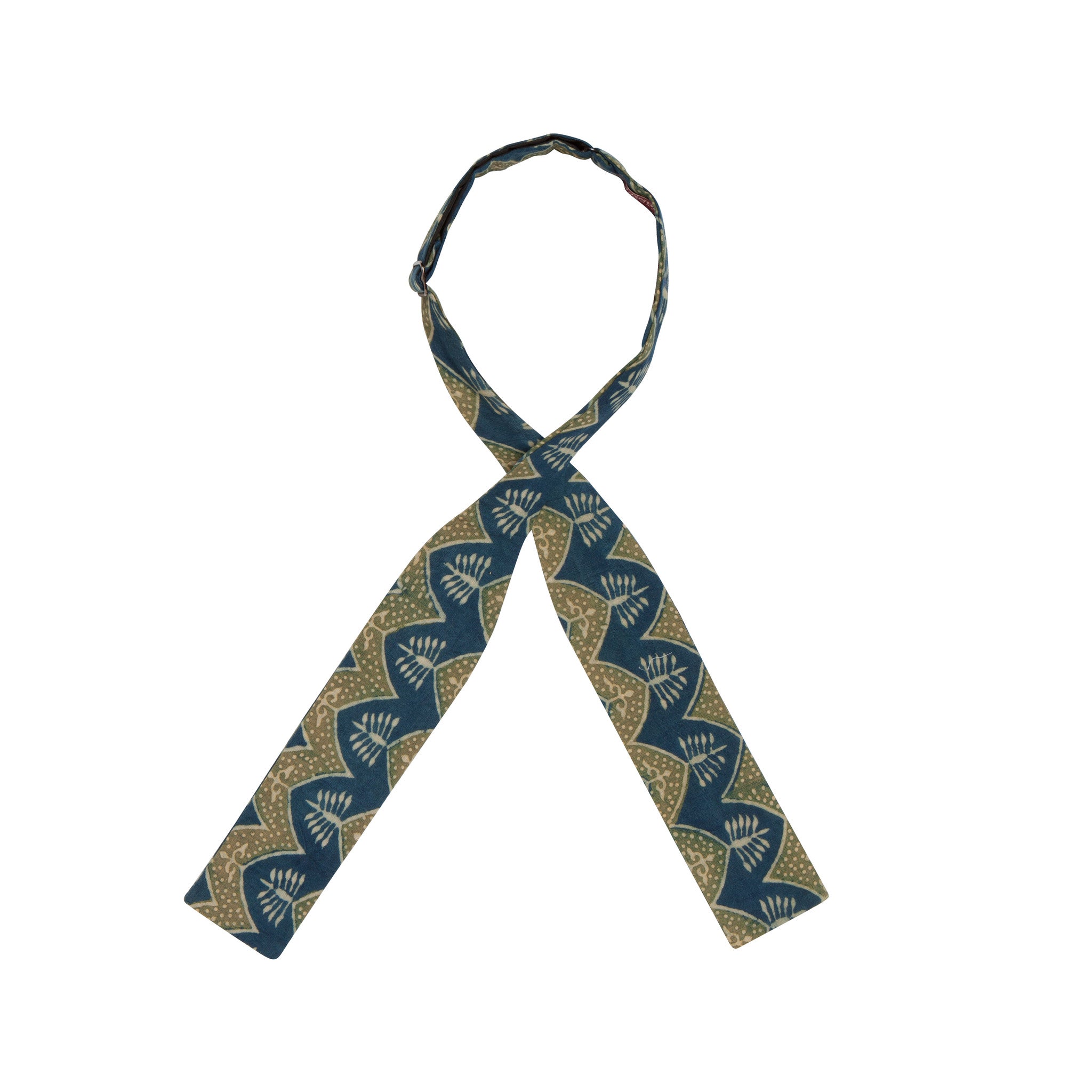 INDIAN HANDBLOCK PRINT BOWTIE: GREEN