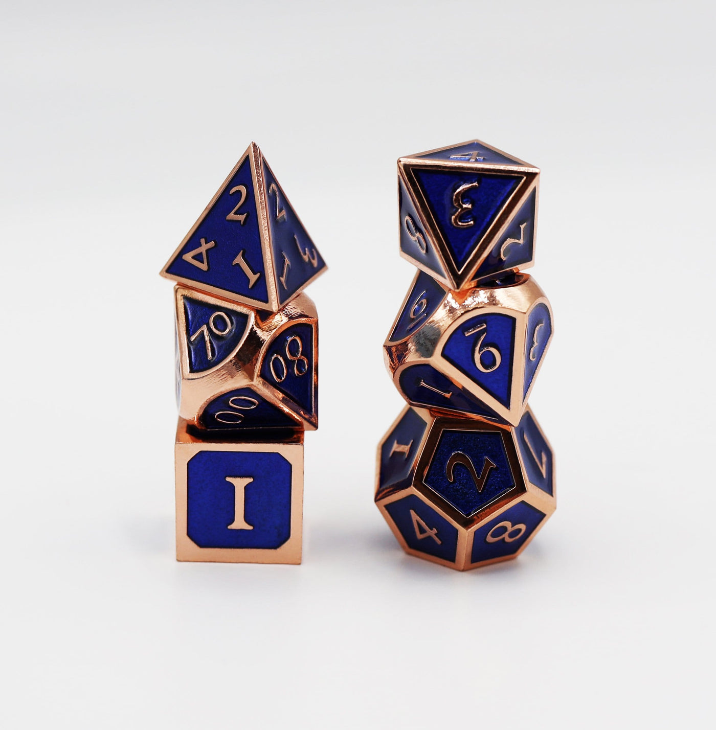 Copper with Sapphire RPG Dice Set