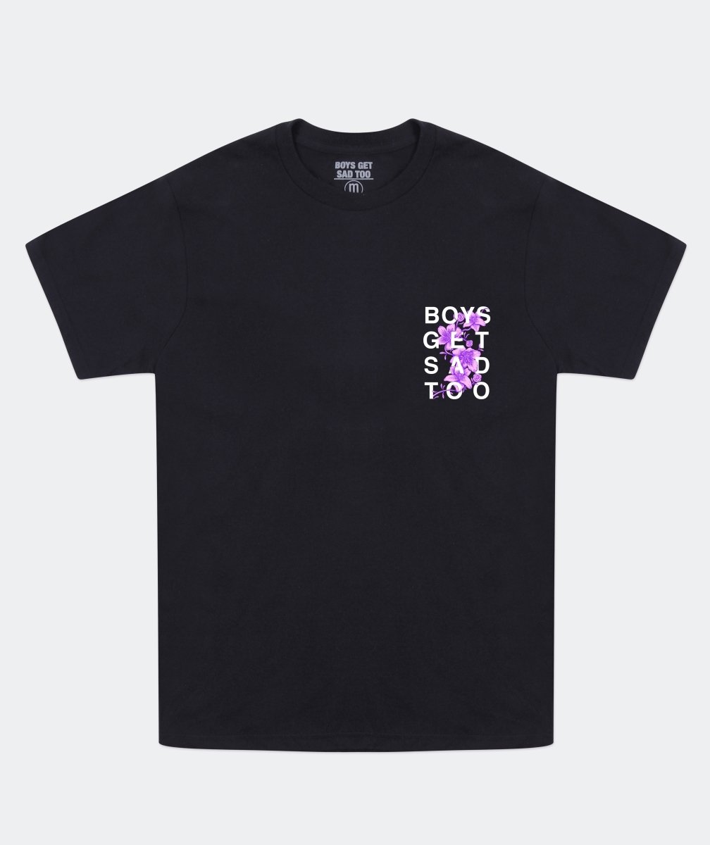 FLOWER TEE BLACK - Boys Get Sad Too product image