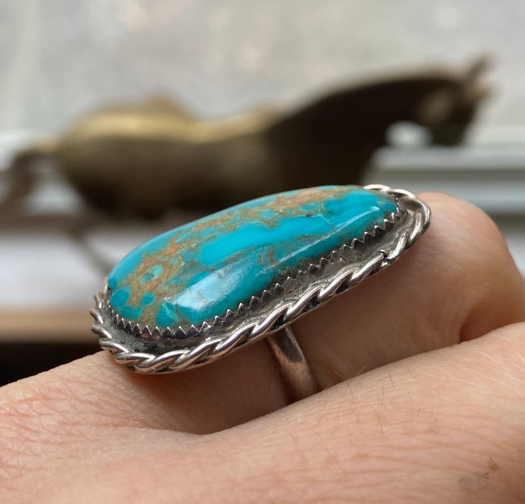 Gorgeous Chunky Turquoise Nugget Ring