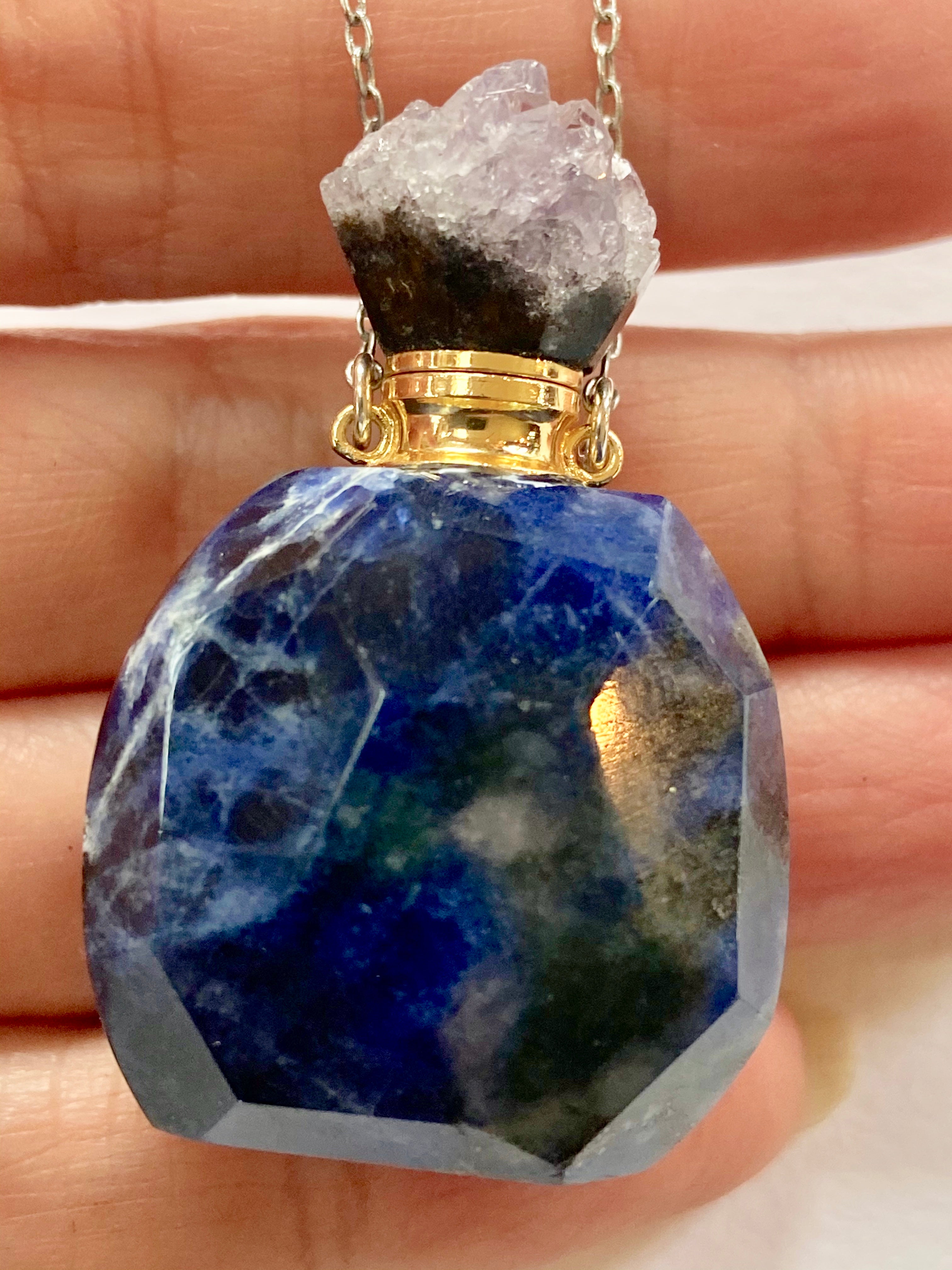 Sodalite and Amethyst Oil Keeper Necklace