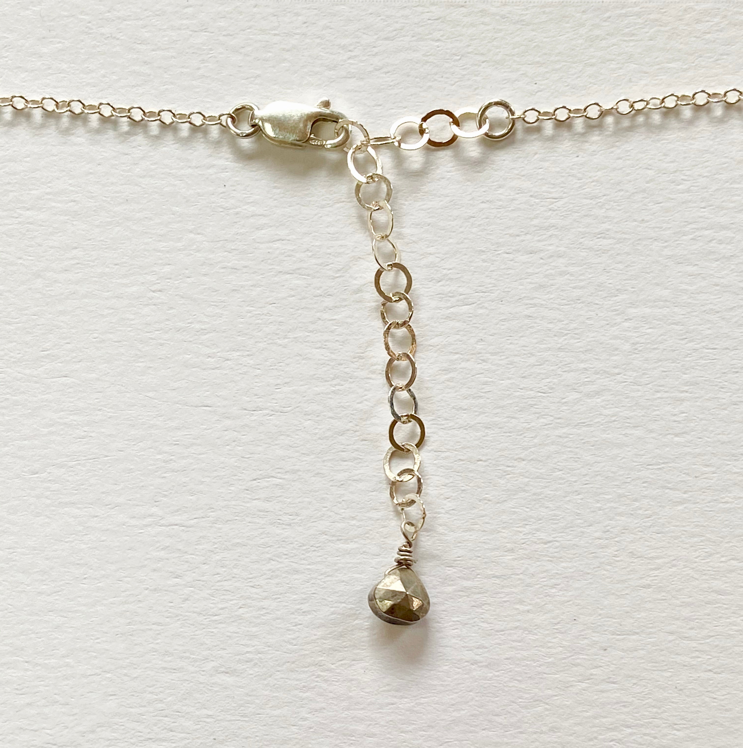 Star Crescent Necklace with Hanging Quartz