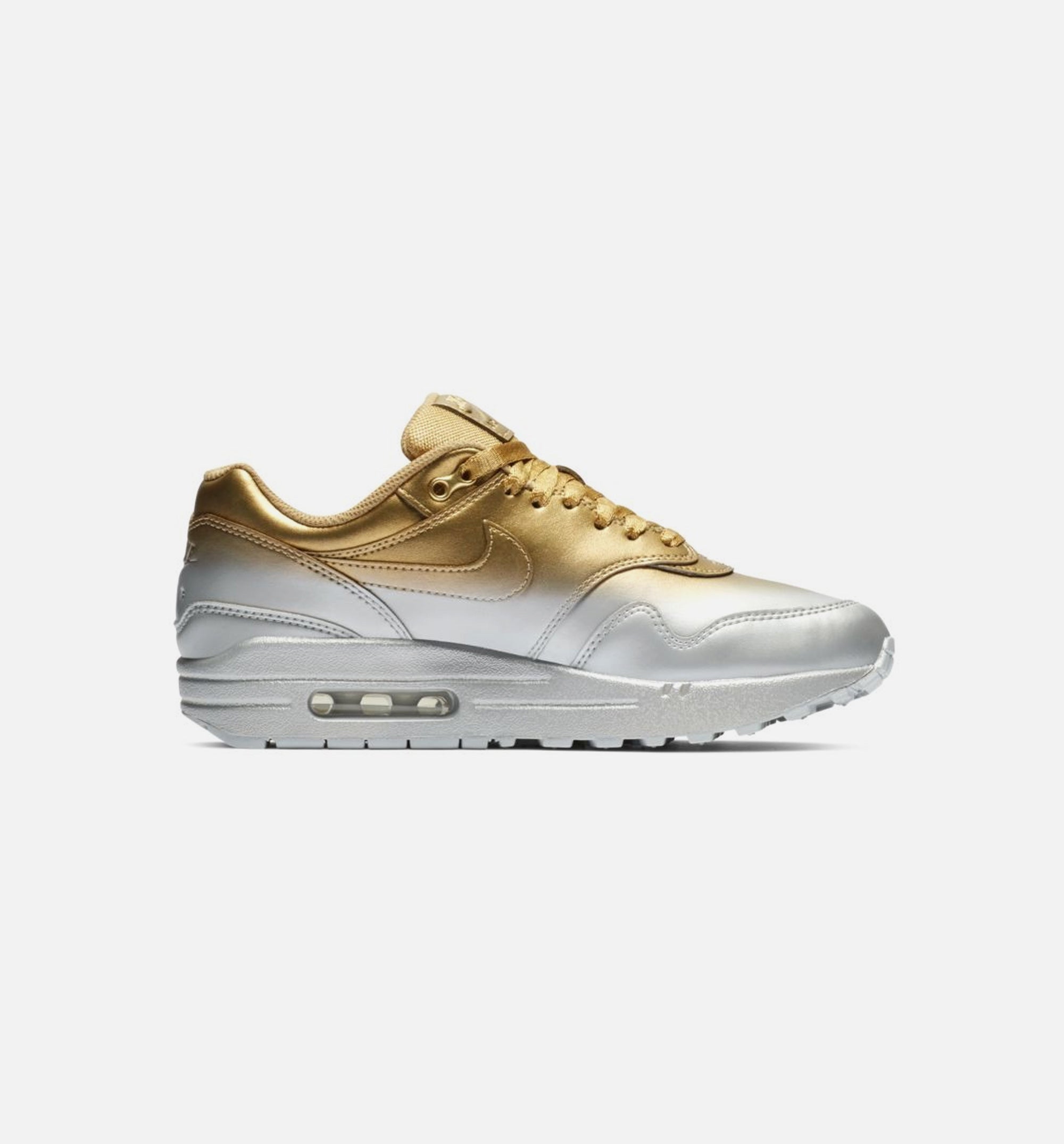 geweld Scepticisme Ga lekker liggen Nike 917691-700 Air Max 1 LX Spray Paint Womens Shoe - Metallic Silver/Metallic  Gold – ShopNiceKicks.com