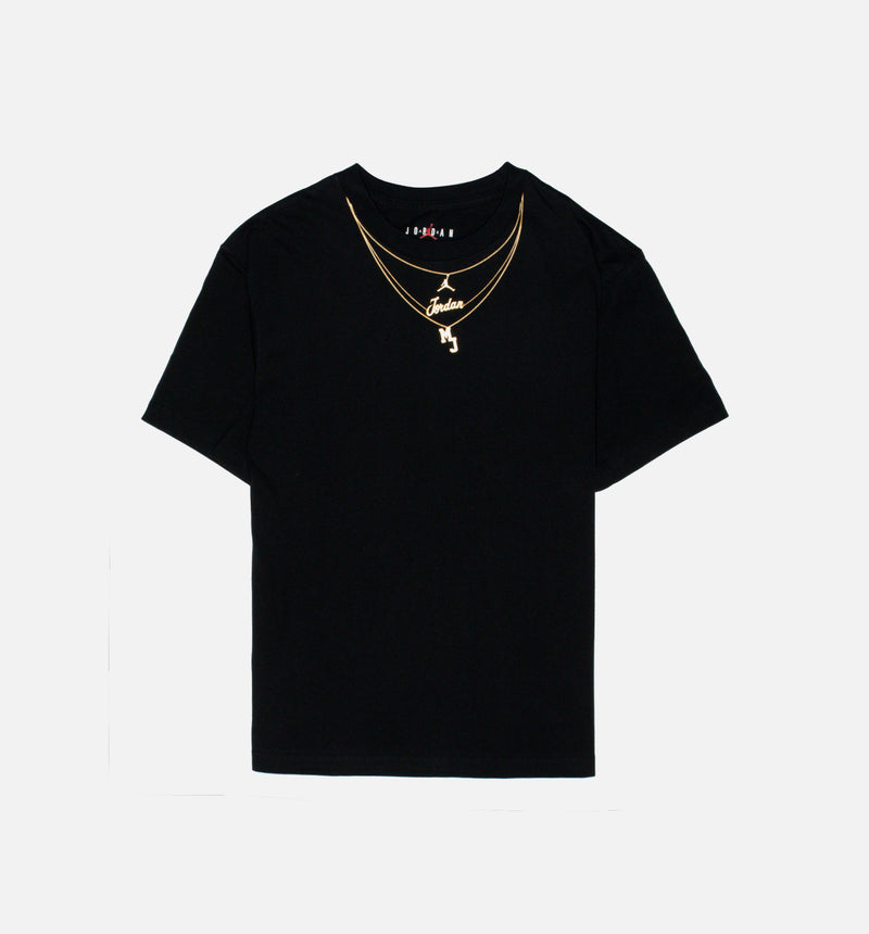Jordan DO5020-010 Gold Chain Womens T-Shirt - Black