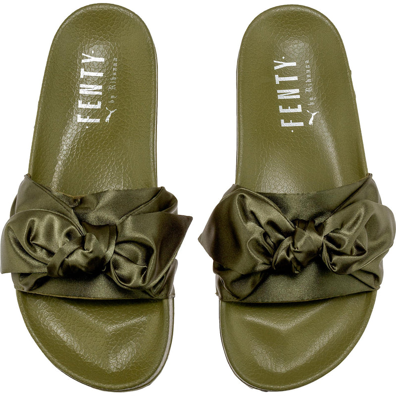 olive green puma slides