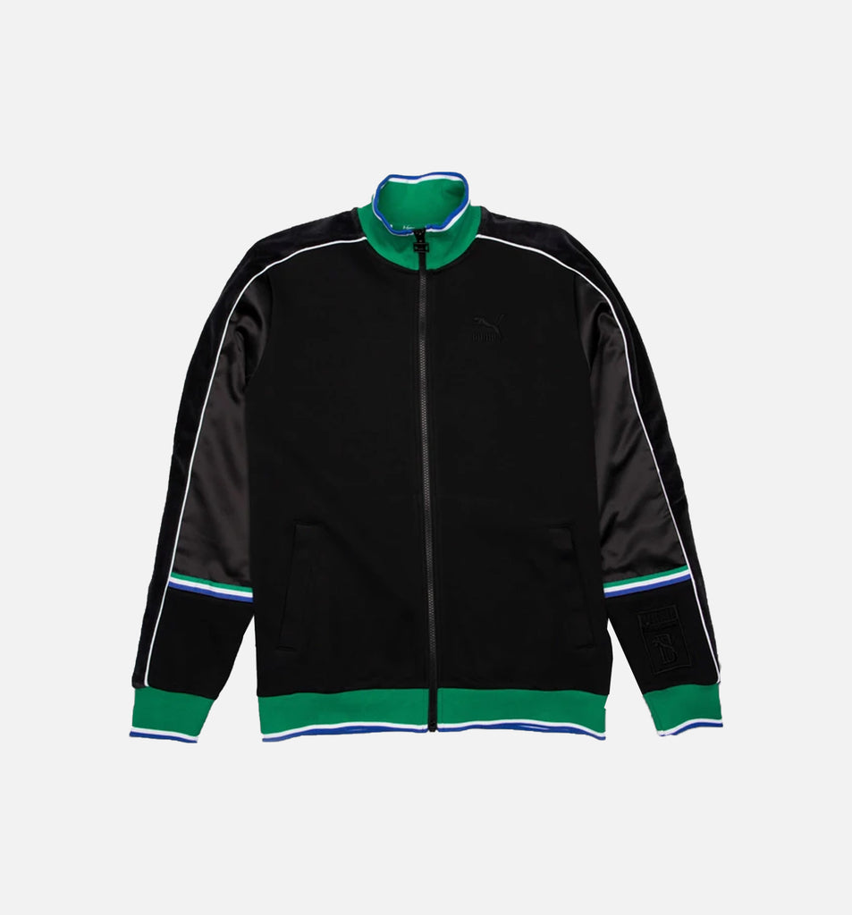 puma black and green tracksuit