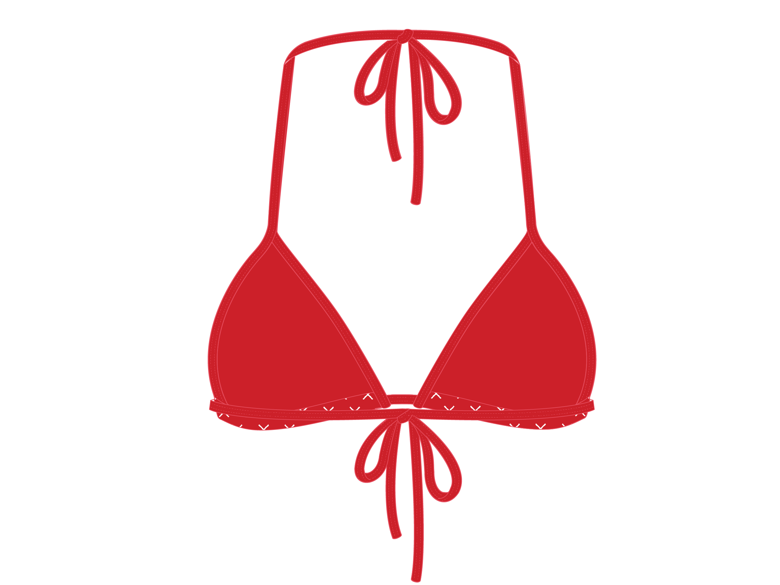 Red Logo Print Bikini Top – Boutine LA