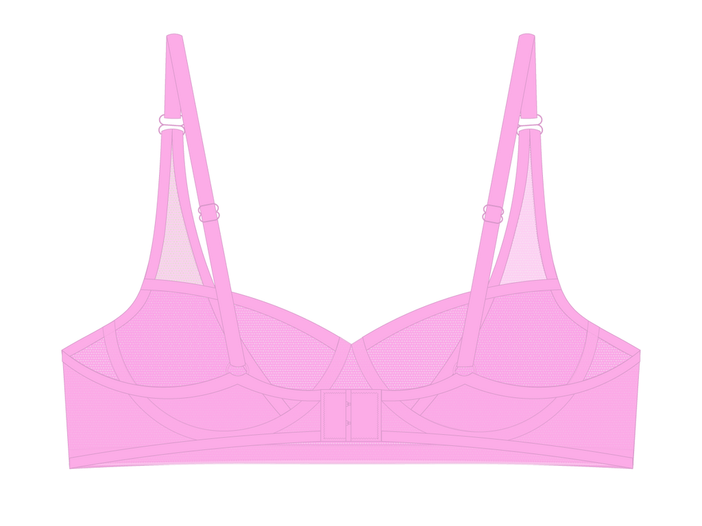 pink underwire bra