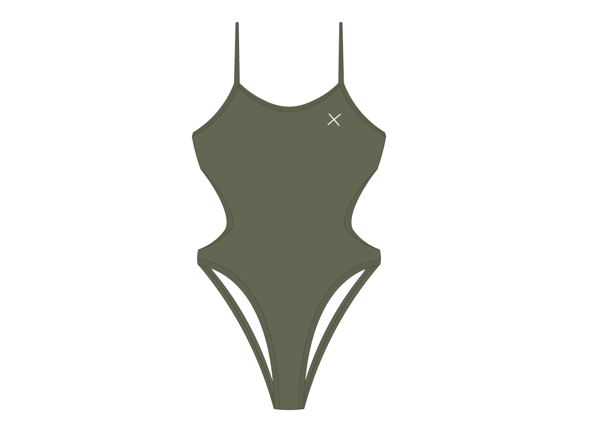 Moss Green Dive One Piece Boutine La