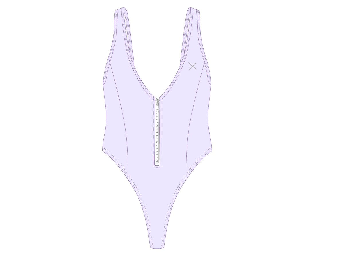 Lavender Zipper One Piece Boutine La