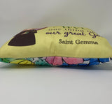 Saint Gemma prayer pillow. Our hearts are made to love pillow. Christian Catholic Gift. Baptism Gift. Saint Gemma gift. First Communion gift