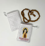 Saint Therese of Lisieux Rosary bag. The nearer one gets to God gift. First communion. Rosary gift. Cross bag. Catholic gift. Rosary pouch.