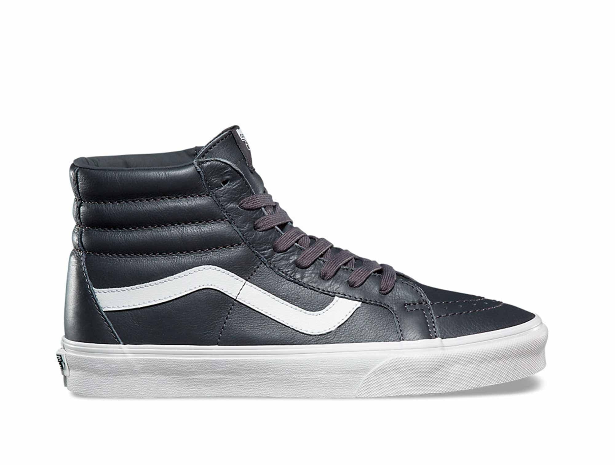 vans cuero negro mujer