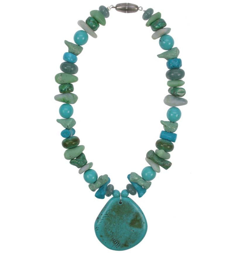 Mixed Turquoise bead pendant necklace - Angie Gooderham Jewellery