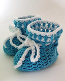 Blue Baby Bootie Free Crochet Pattern