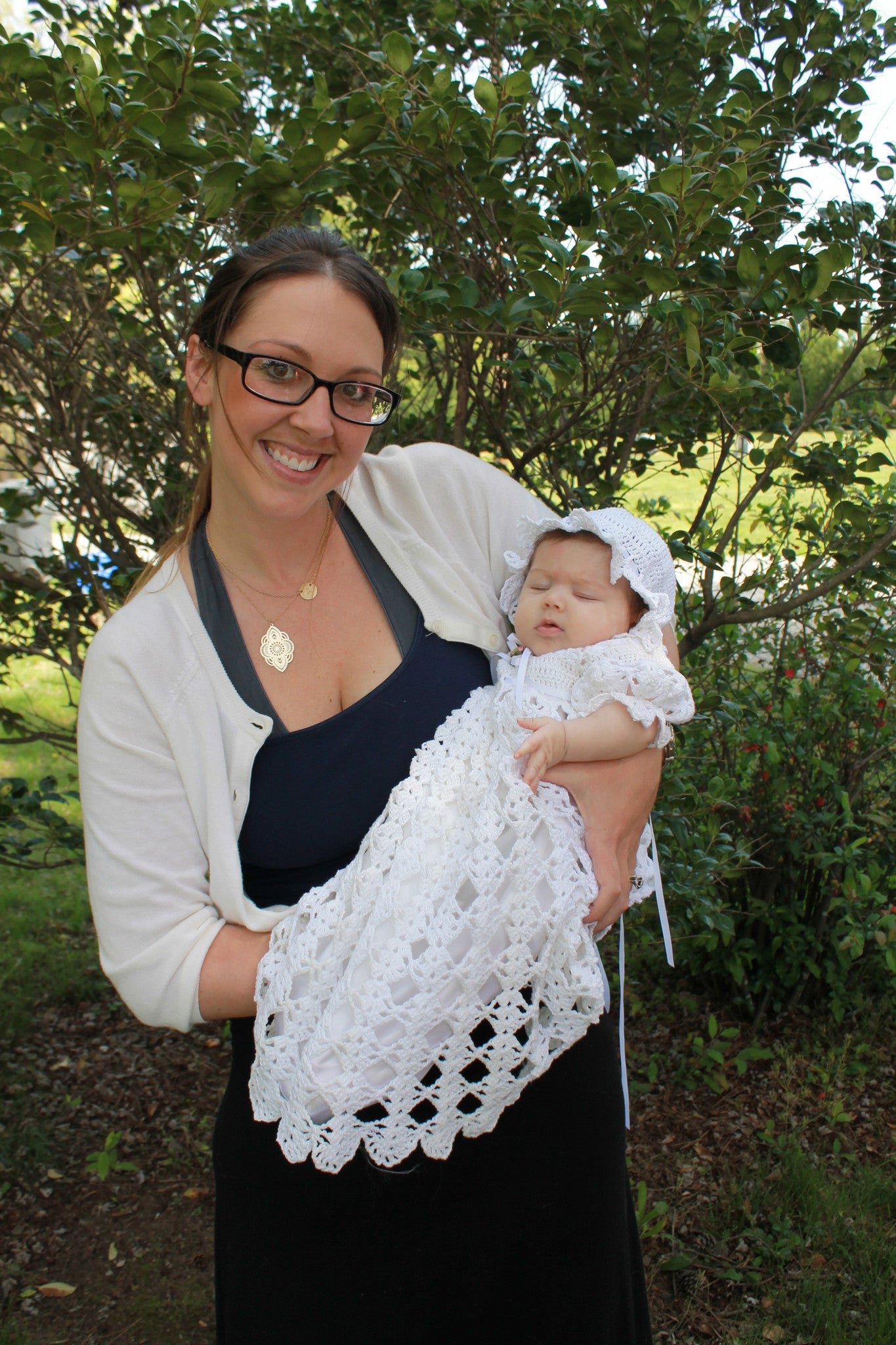 crochet baby christening dress