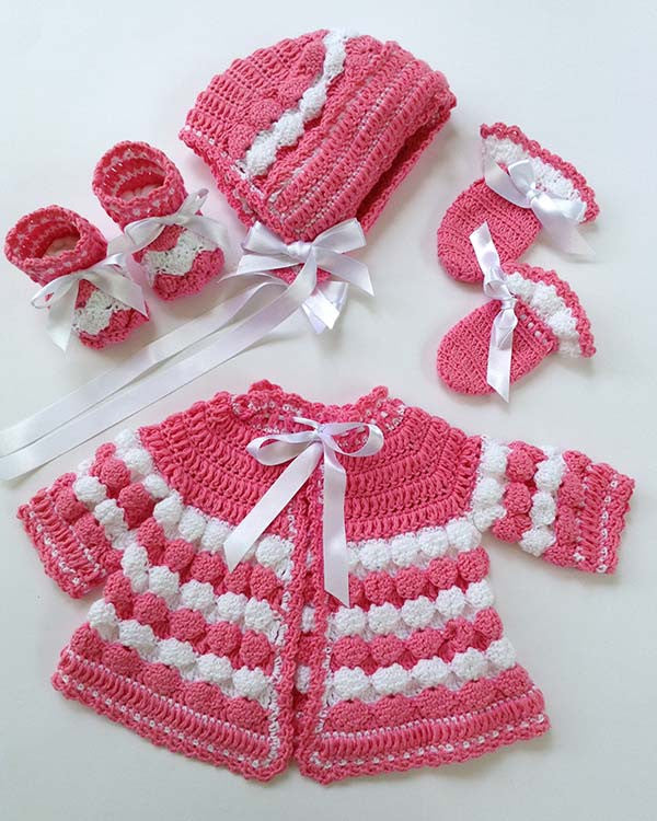 Vintage Puff Shell Layette Crochet Pattern – Maggie's Crochet