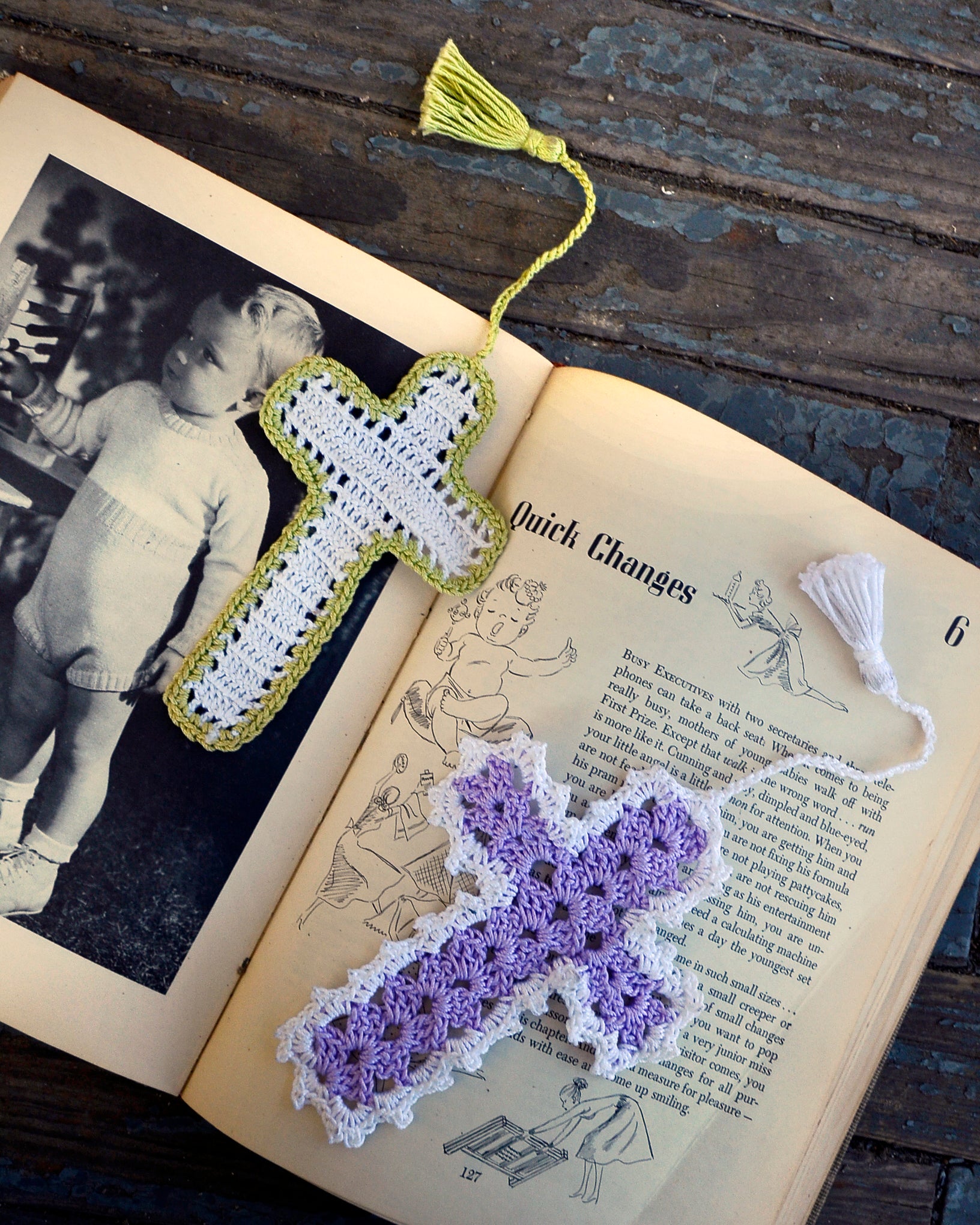 Cross Bookmarks in Thread Crochet Pattern Maggie's Crochet