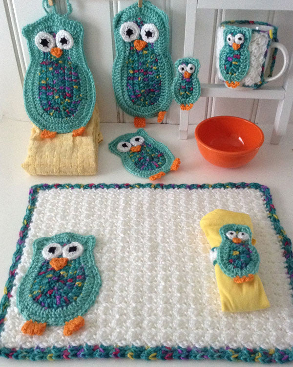 Download Owl Kitchen Set Crochet Pattern - Maggie's Crochet