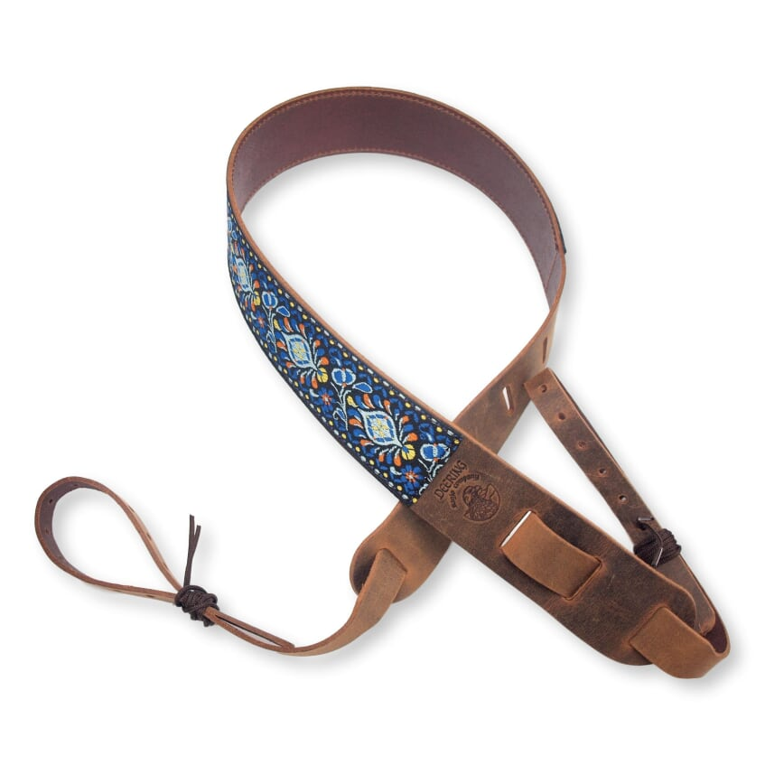 Buckskin Hendrix Boho Banjo Strap- Hand Made Woven Banjo Straps With Vegan  Leather Ends, Made In USA