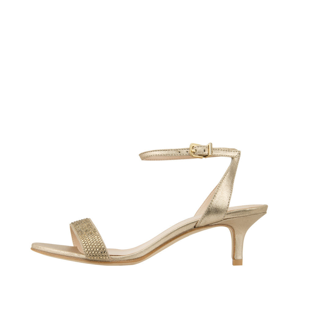 gold dress sandals low heel