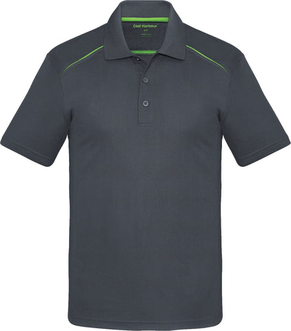 COAL HARBOUR® Snag Resistant Contrast Inset Sport Shirt Charcoal Lime