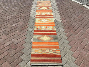 Turkish Runner Kilim Rug - 115" x 23" , #306 - Kilim Rug Store