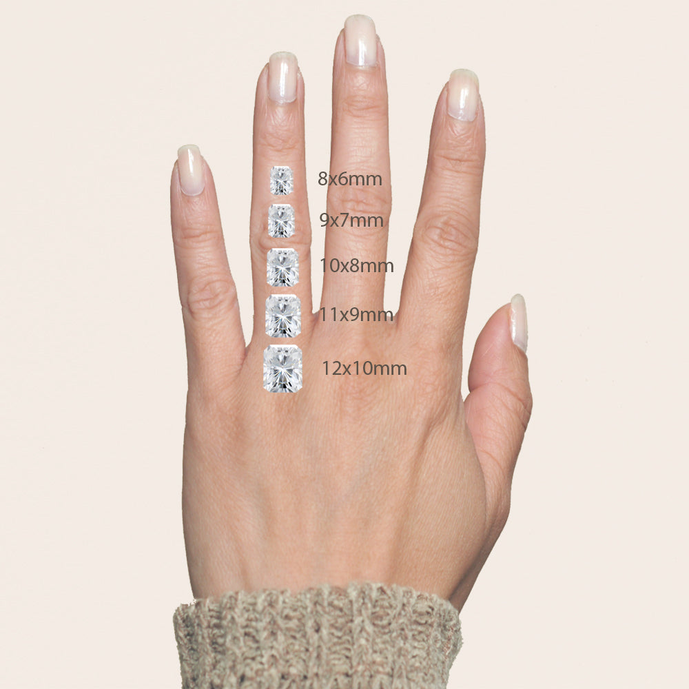 Finger Radiant Cut Carat Size Chart