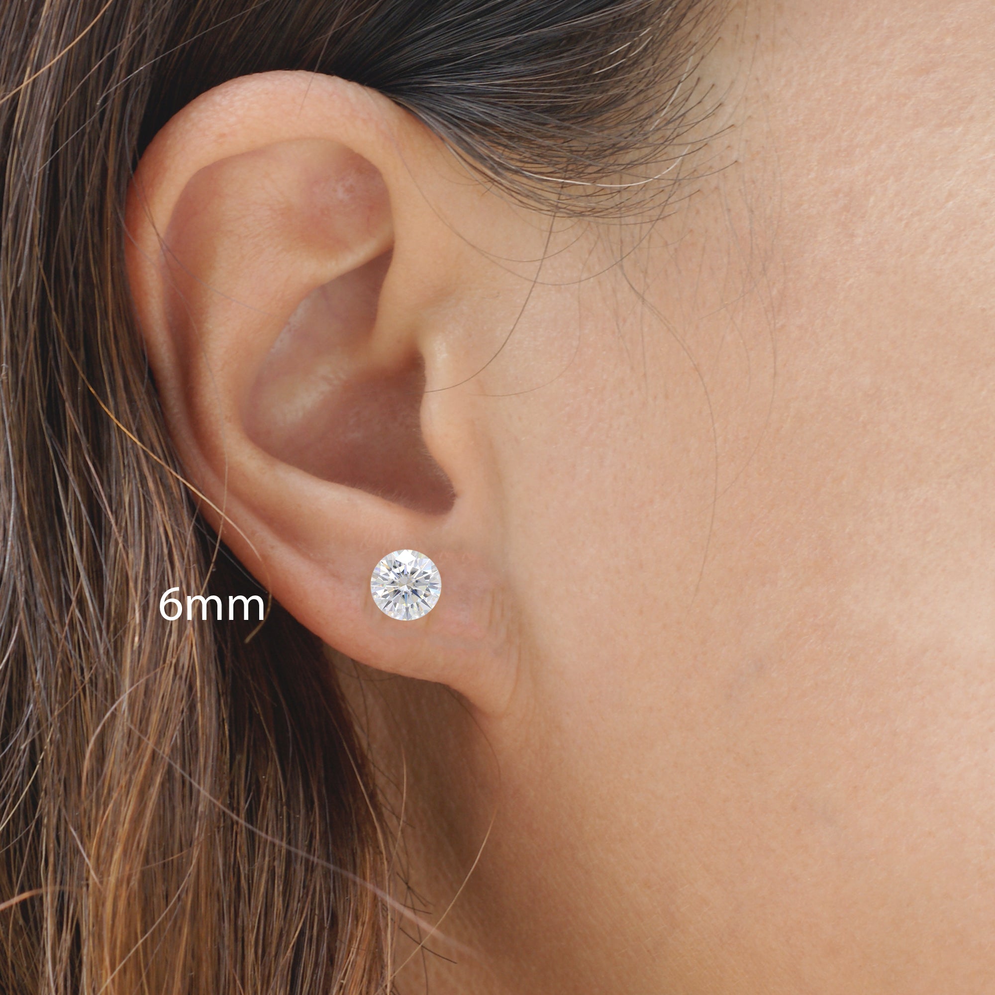 6mm stone on ear for reference only