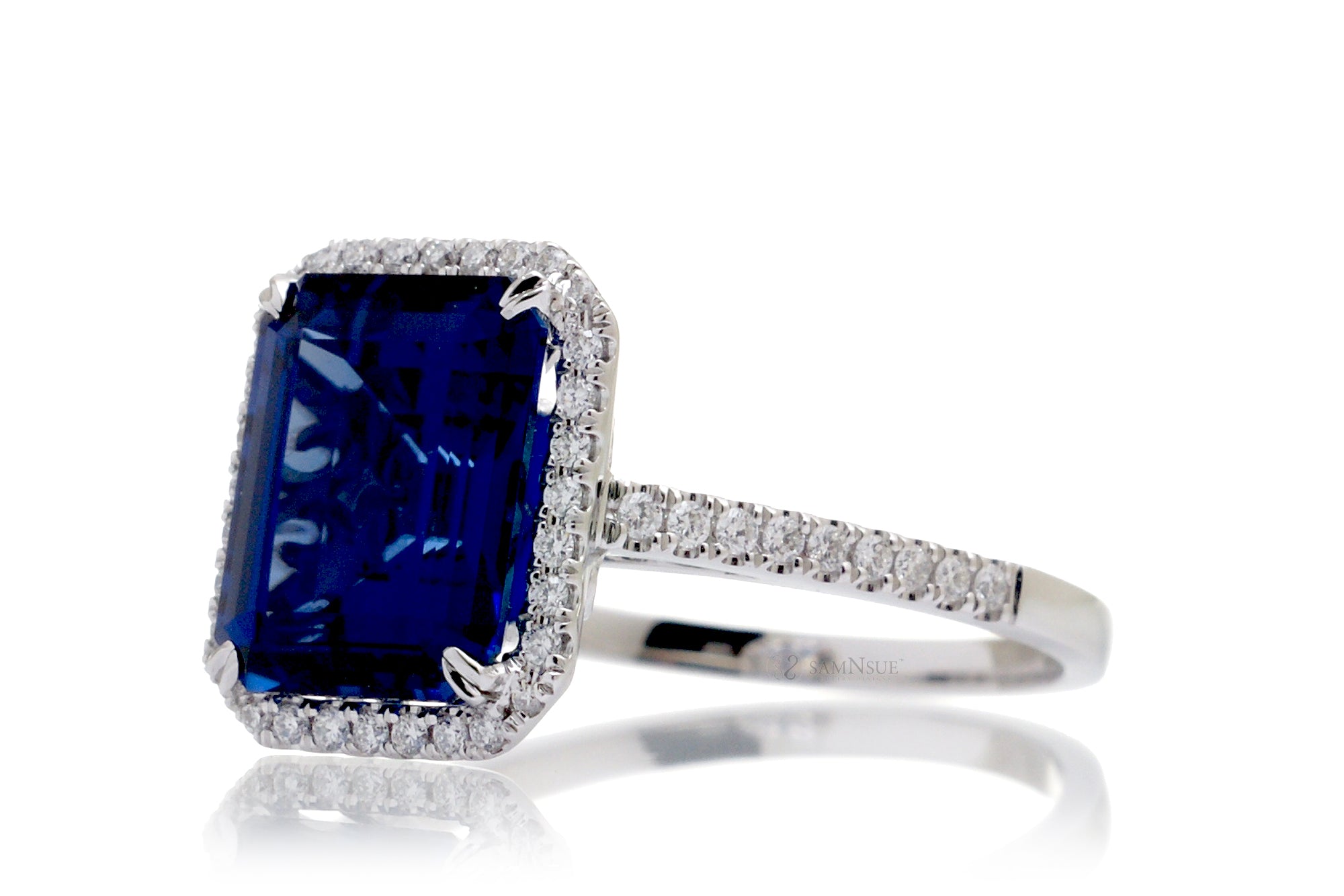 The Signature Emerald Cut Blue Lab Grown Sapphire