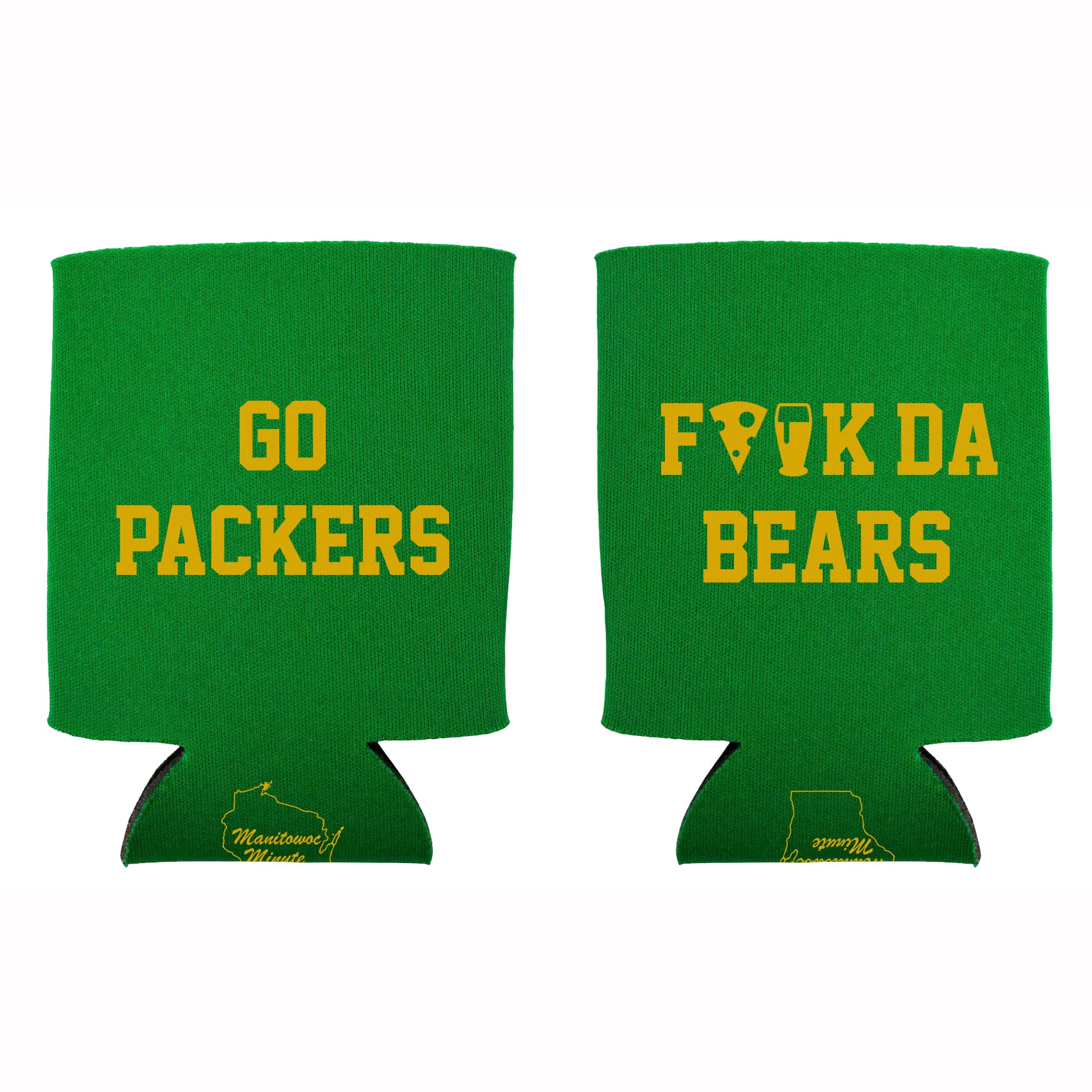 Go Packers And F K Da Bears Koozie Ambient Inks