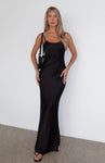 Sophisticated Draped Backless Scoop Neck Maxi Dress