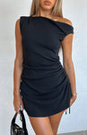 Ruched Tie Waist Waistline Short Dress